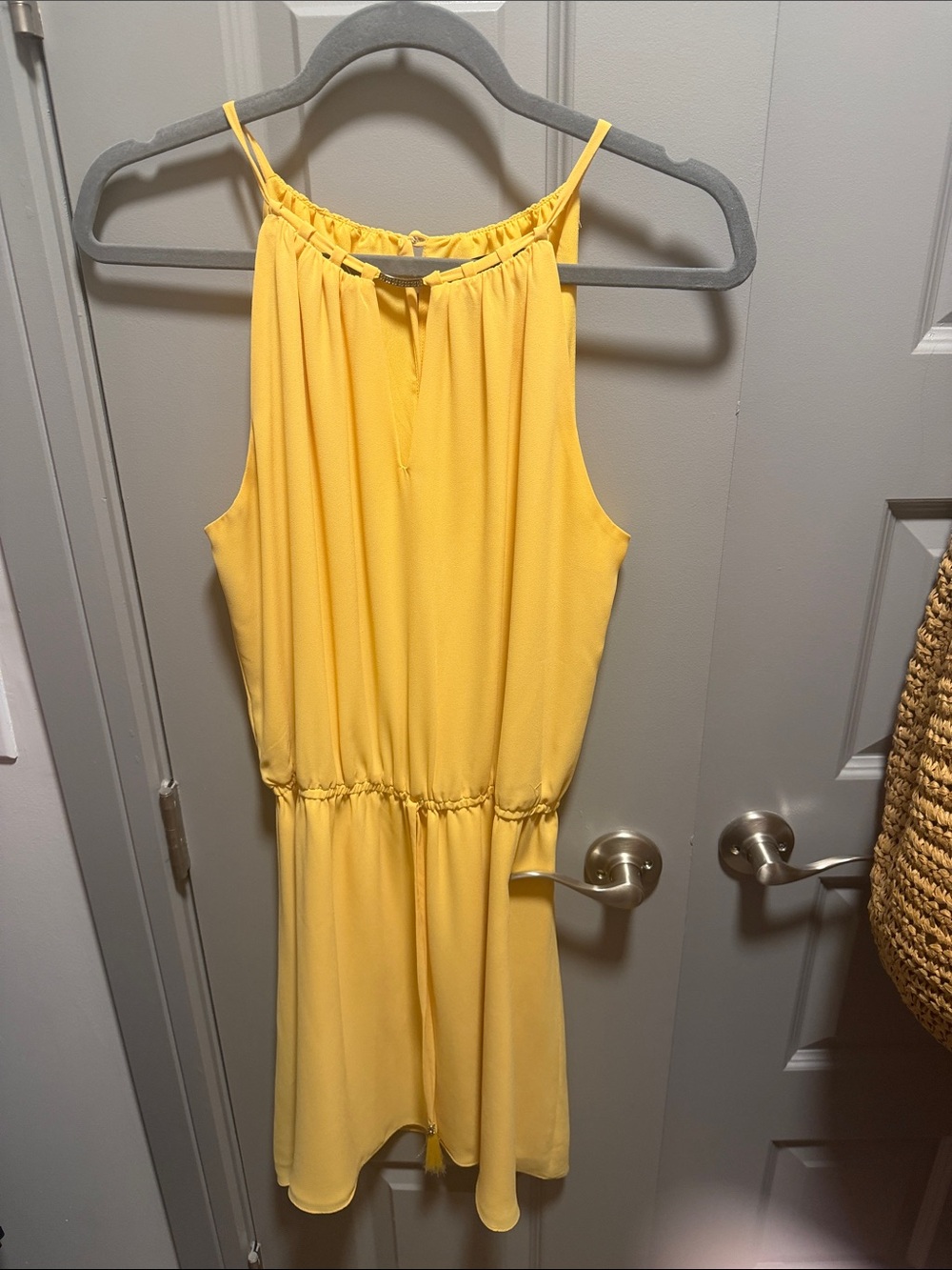 White House Black Market Yellow Halter Mini Dress